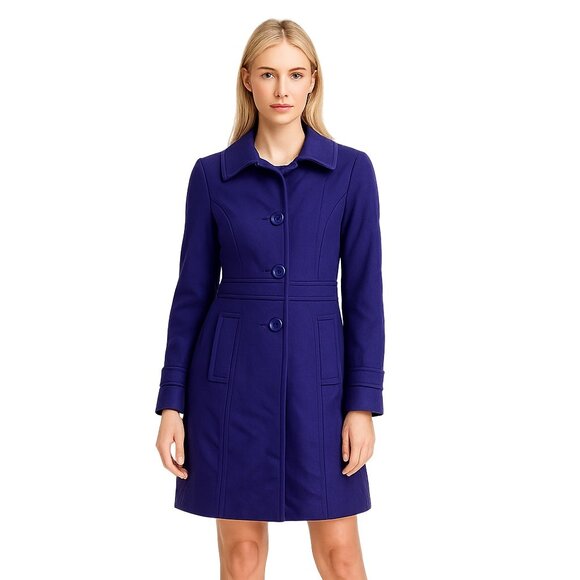 2/$30 Tulle Wool Blend Peacoat Lined Navy Blue XS #A0243 TRB2 - Picture 1 of 8